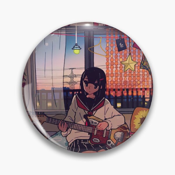 Item preview, Anime Girl Playing Guitar Student Room designed and sold by DellaRe.