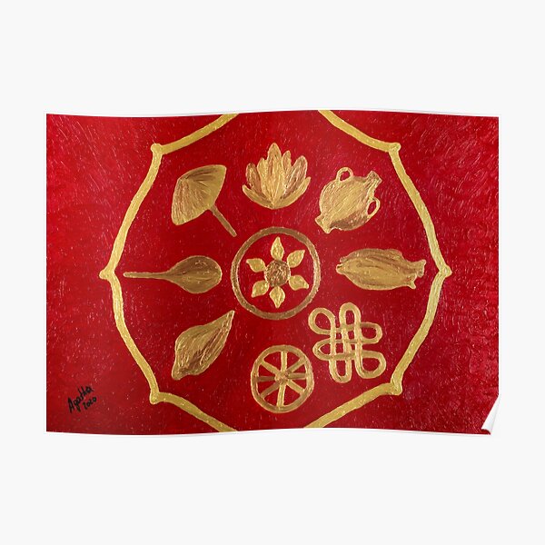 "BUDDHIST GOOD LUCK SYMBOLS by Agatha" Poster for Sale by