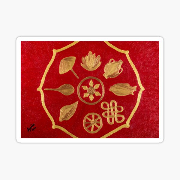 BUDDHIST GOOD LUCK SYMBOLS by Agatha Sticker