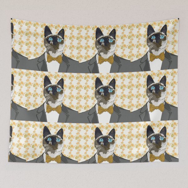 Item preview, Cat with a Green and Yellow Bowtie designed and sold by missmann.