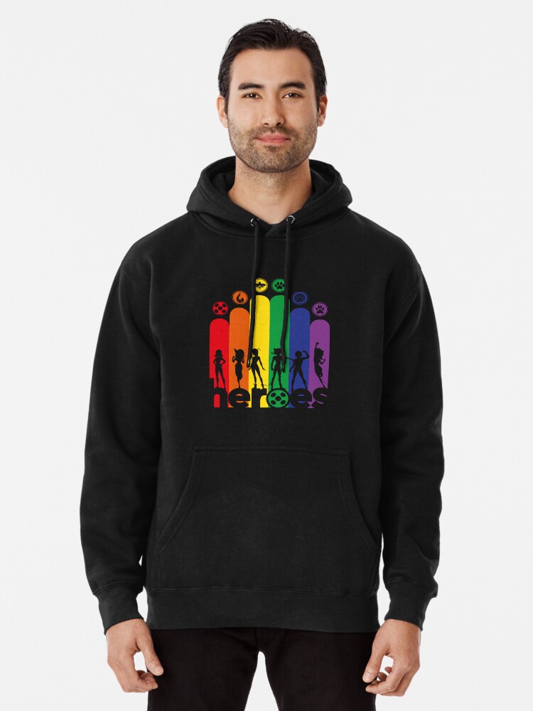 Miraculous Ladybug Rainbow Collection All heroez icons Pullover Hoodie for Sale by MiraculousStore Redbubble