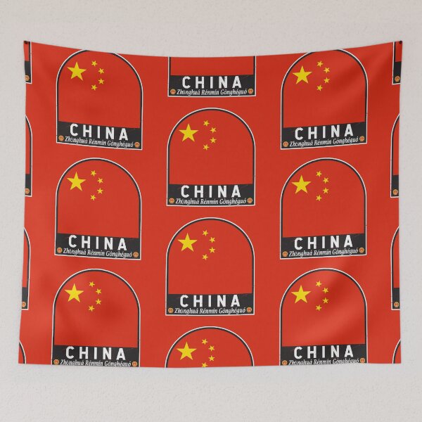 Item preview, China Flag Emblem Distressed Vintage designed and sold by KrisSidDesigns.