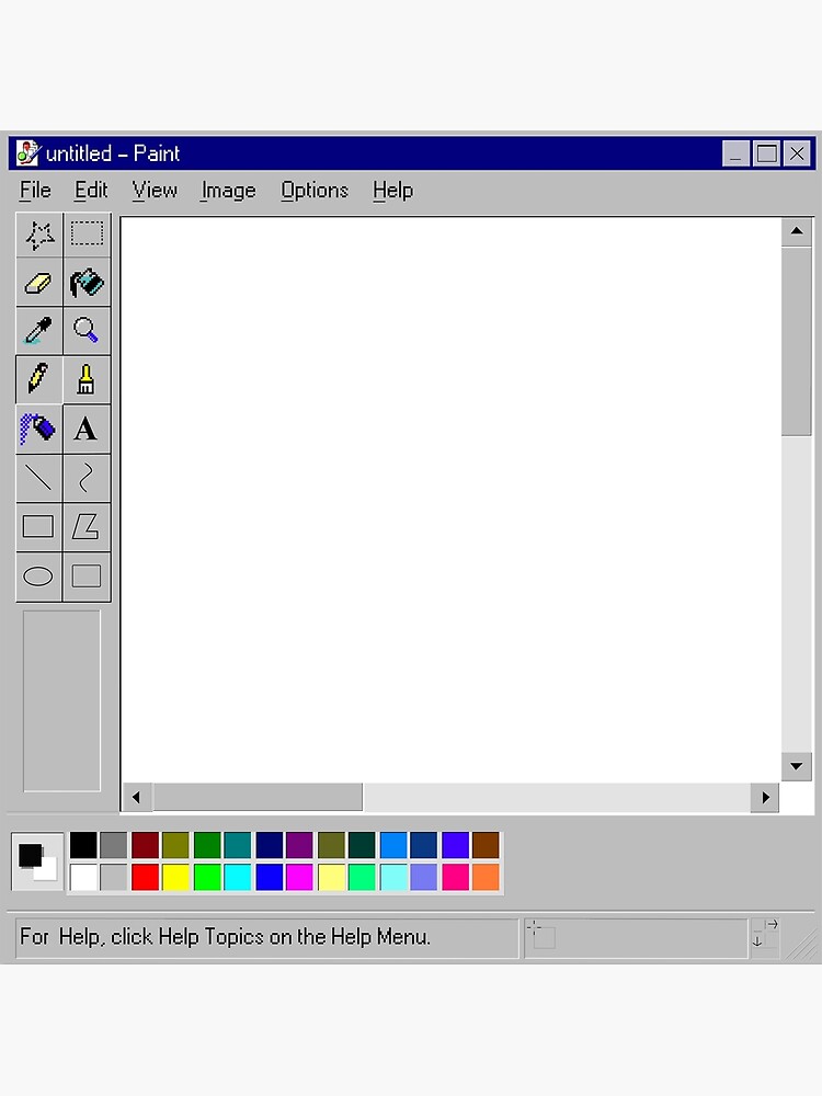 "Windows 95 MS Paint Window" Poster for Sale by pickleclipart Redbubble