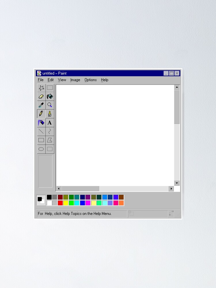 "Windows 95 MS Paint Window" Poster for Sale by pickleclipart Redbubble