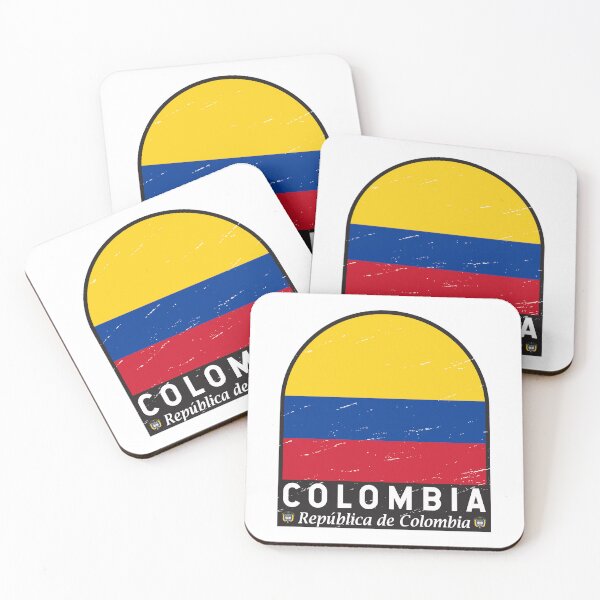 Item preview, Colombia Flag Emblem Distressed Vintage designed and sold by KrisSidDesigns.