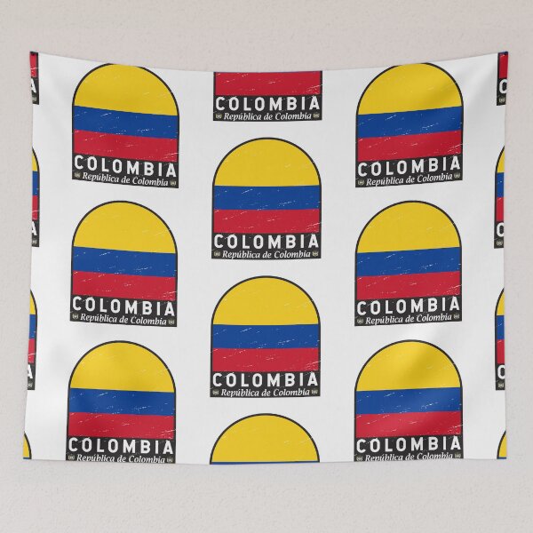 Item preview, Colombia Flag Emblem Distressed Vintage designed and sold by KrisSidDesigns.