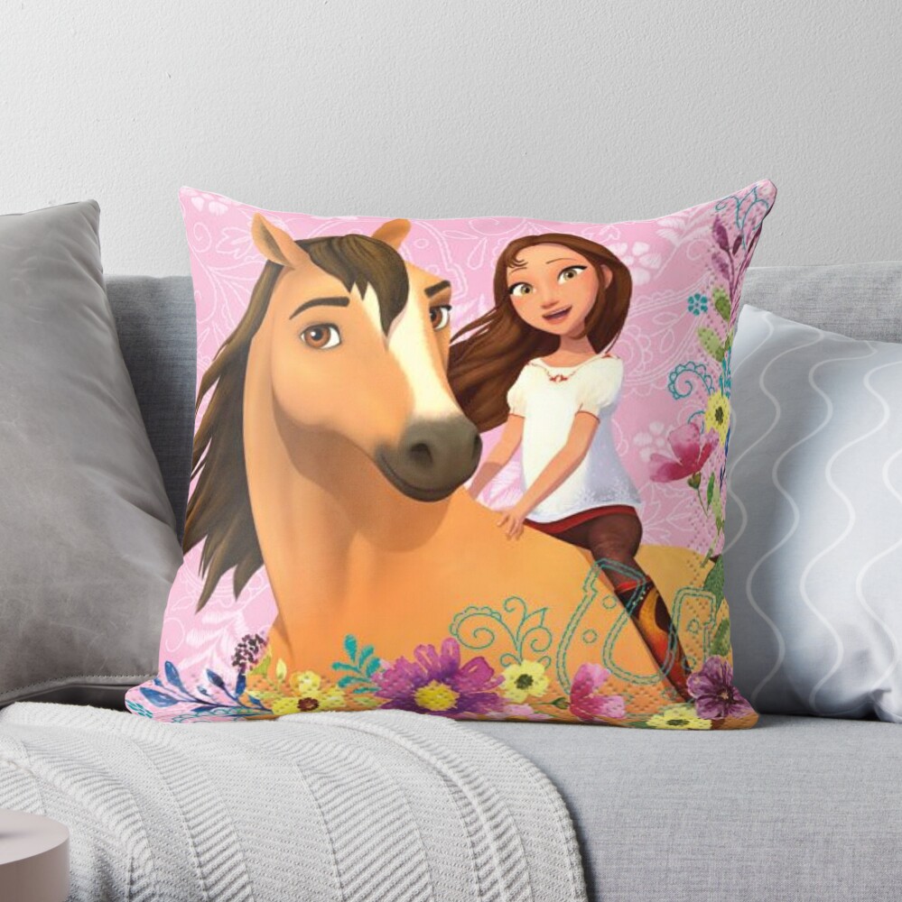 Spirit Riding Free Design Throw Pillow for Sale by TomSearle02 | Redbubble