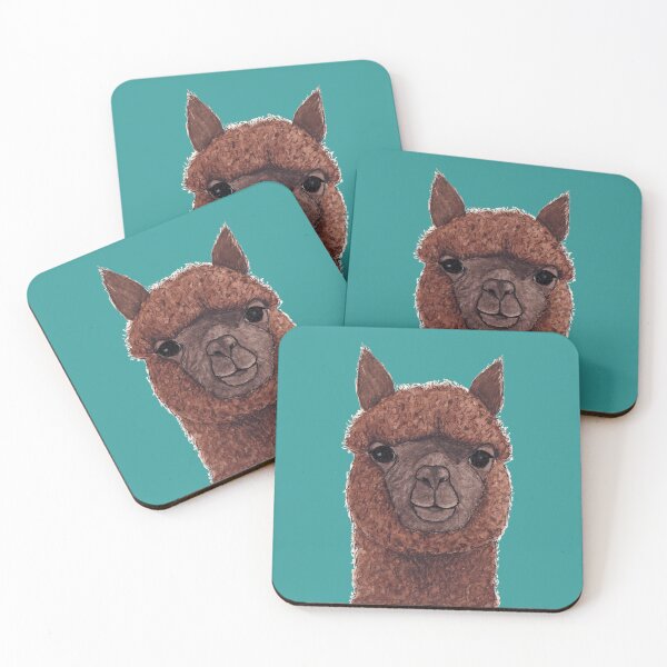 Item preview, Brown Alpaca (Teal Background) designed and sold by MWatercolours.