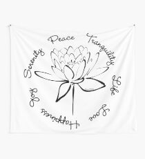 Serenity Tranquility Lotus (Black) Wall Tapestry