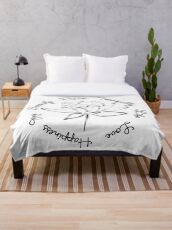 Serenity Tranquility Lotus (Black) Throw Blanket