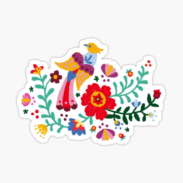 PAINTED MEXICAN FLORAL EMBROIDERY Sticker