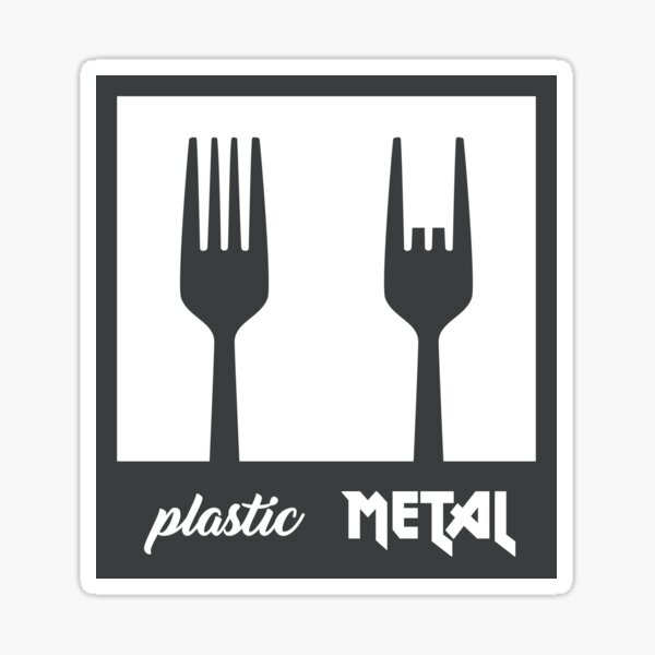 Heavy Metal Fork - Metal Sign' Sticker