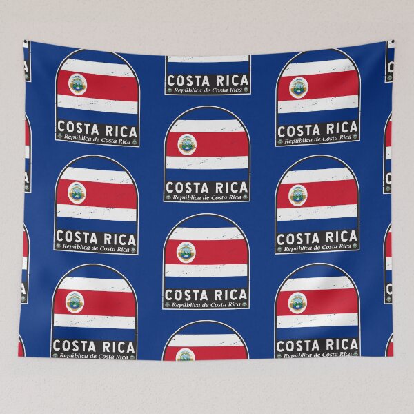Item preview, Costa Rica Flag Emblem Distressed Vintage designed and sold by KrisSidDesigns.