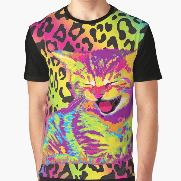 Vista previa del artículo con la obra «Gatito arcoíris (estampado de leopardo)», diseñado y vendido por MoonNStar.