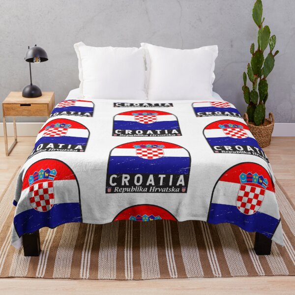 Item preview, Croatia Flag Emblem Distressed Vintage designed and sold by KrisSidDesigns.