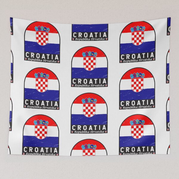 Item preview, Croatia Flag Emblem Distressed Vintage designed and sold by KrisSidDesigns.