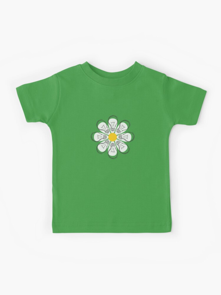 Light Bulb Daisy Flower - White and Yellow Daisy Flowers Seamless Pattern  in Bright Pastel Green Kids T-Shirt for Sale by OmniaHassanAli