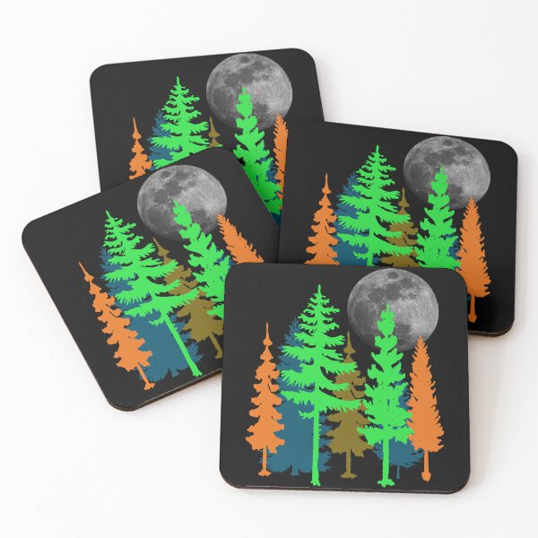 Item preview, Pine trees under full moon designed and sold by pallkris.