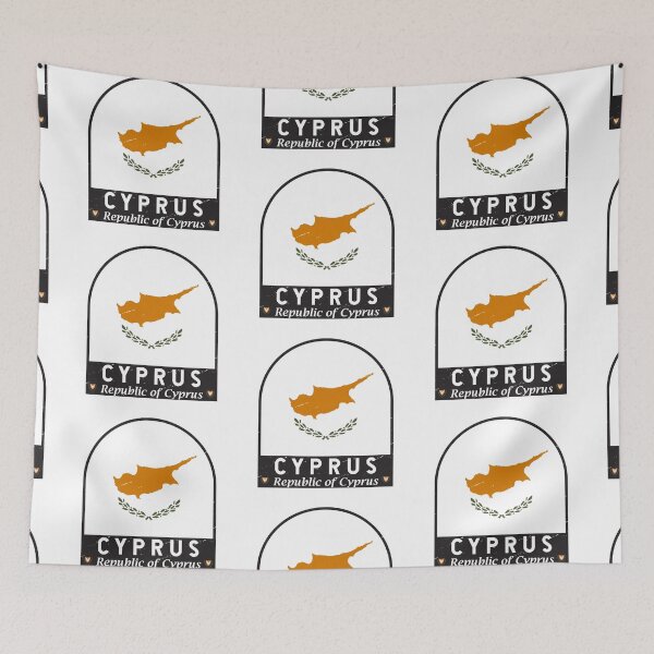 Item preview, Cyprus Flag Emblem Distressed Vintage designed and sold by KrisSidDesigns.