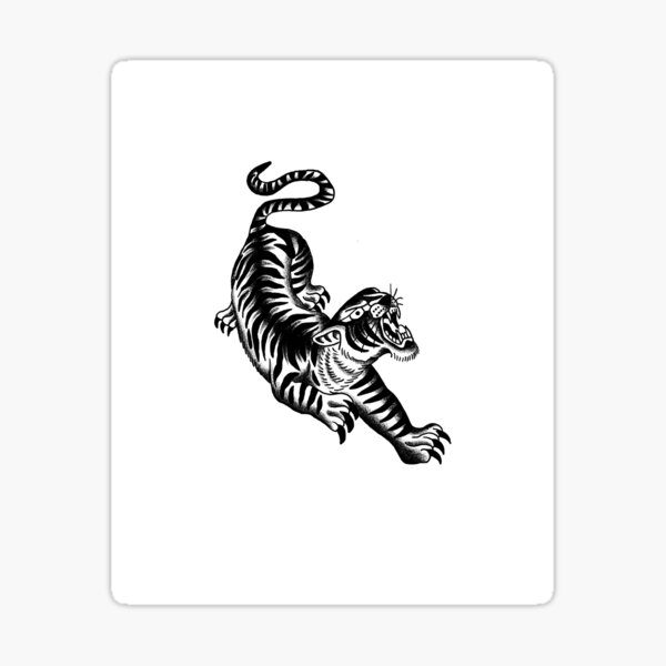 Tigers  Snakes Authentic Tattoo Flash by Norman Collins aka Sailor  Jerry Art Print   piddix  Artcom