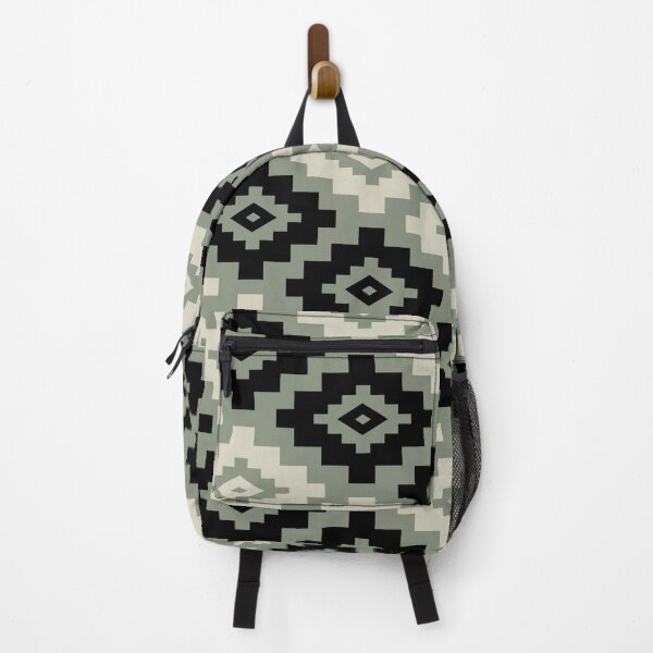 Item preview, Geometric Southwestern Pattern 954 Black Sage Green and Beige designed and sold by tonymagnerart.
