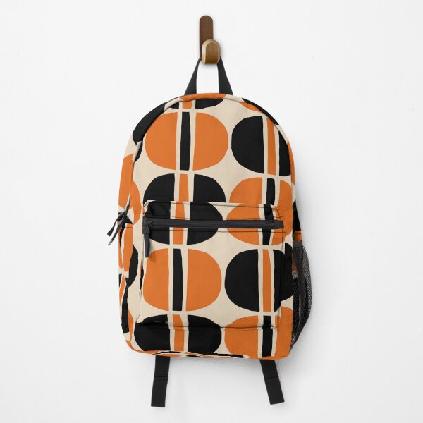Item preview, Modernist Geometric Pattern 470 Black Orange and Beige designed and sold by tonymagnerart.