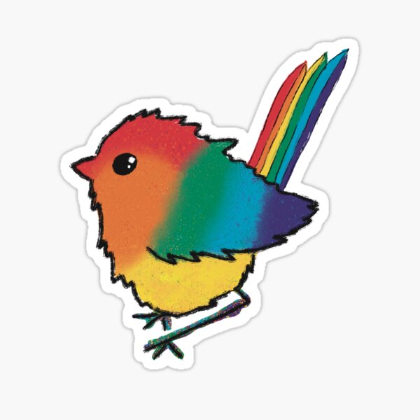 Rainbow LGBT Pride Bird Sticker