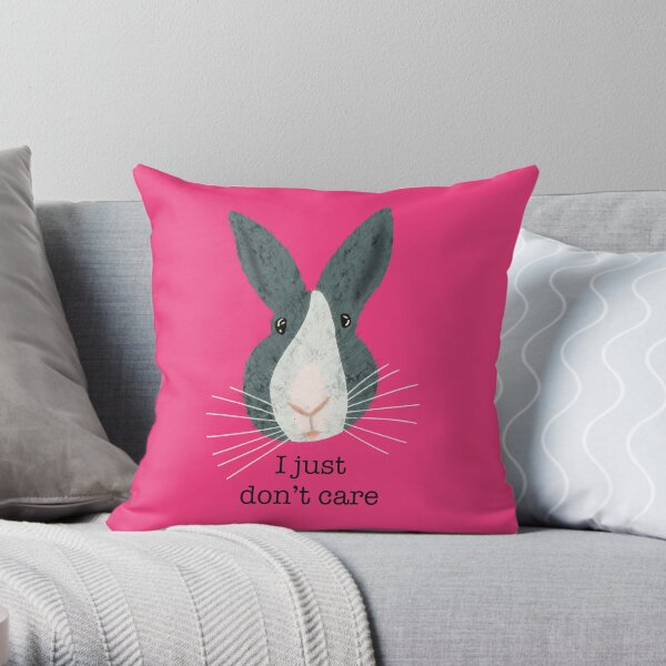 Indifferent Rabbit Throw Pillow