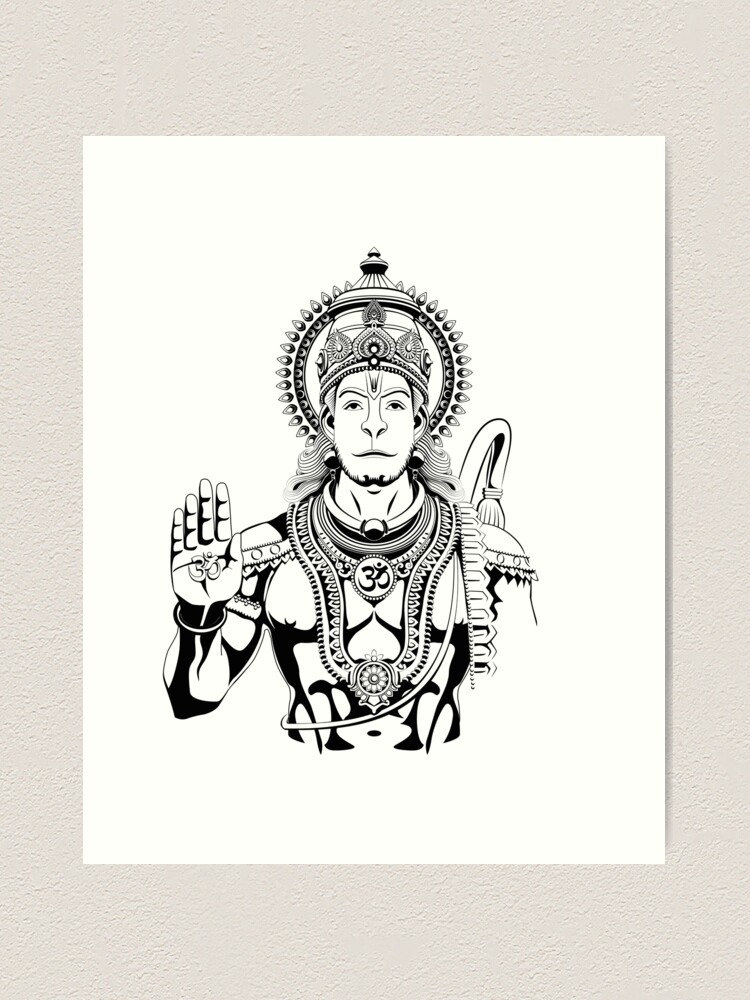 Great Pencil Sketch Of Lord Hanuman - Desi Painters