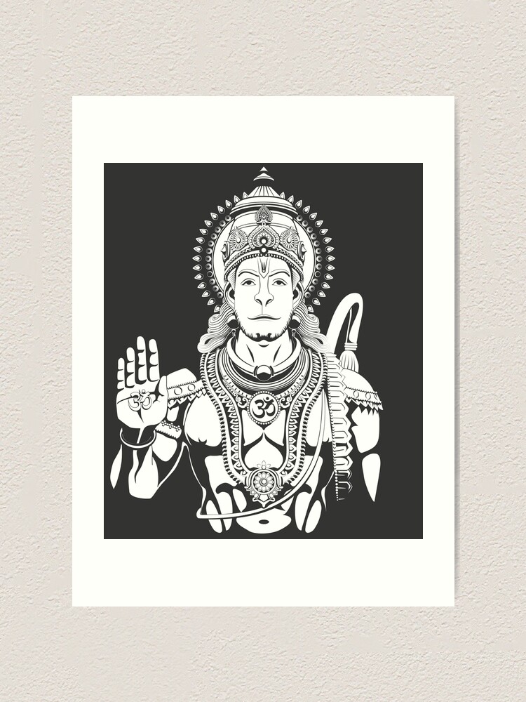 18 Jai Hanuman ji Sticker with Black