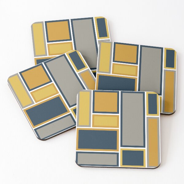 Item preview, Modular Midcentury Modern Geometric Pattern in Navy Blue, Mustard, Grey, and White designed and sold by kierkegaard.