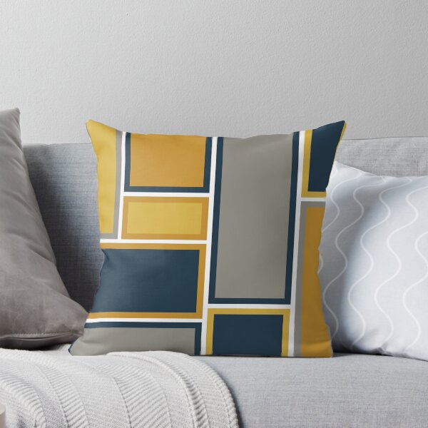 Item preview, Modular Midcentury Modern Geometric Pattern in Navy Blue, Mustard, Grey, and White designed and sold by kierkegaard.