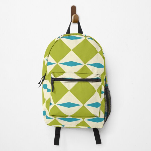 Item preview, Geometric Diamond Pattern 728 Olive Green Turquoise and Beige designed and sold by tonymagnerart.