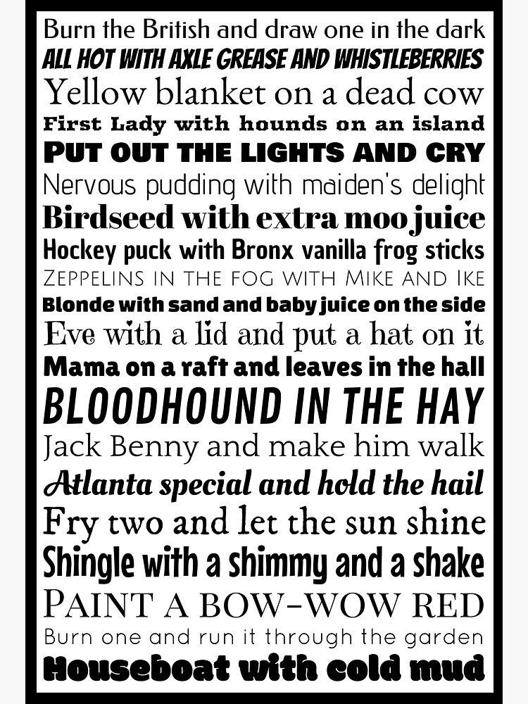 "Diner Slang" Sticker for Sale by gourmetcheeses Redbubble