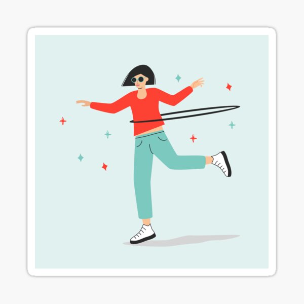 Hoola Hoop Girl Sticker