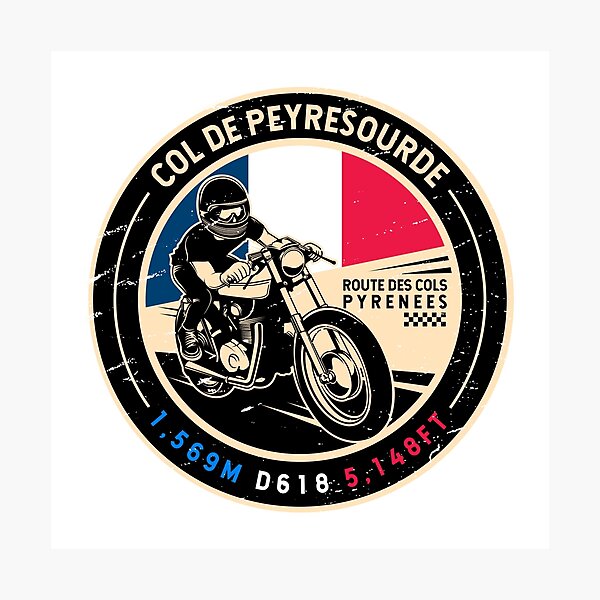 Item preview, Col de Peyresourde | Route des Cols | Motorcycle designed and sold by KrisSidDesigns.