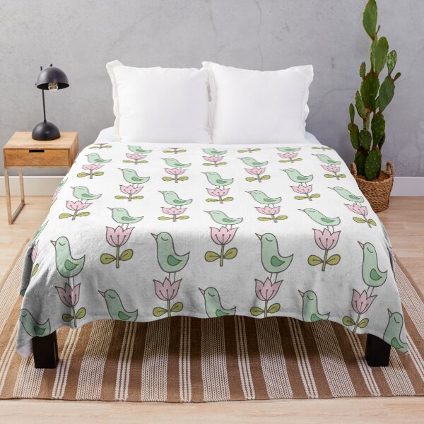 Item preview, Little bird on a flower - pretty floral bird pattern by Cecca Designs designed and sold by Cecca-Designs.
