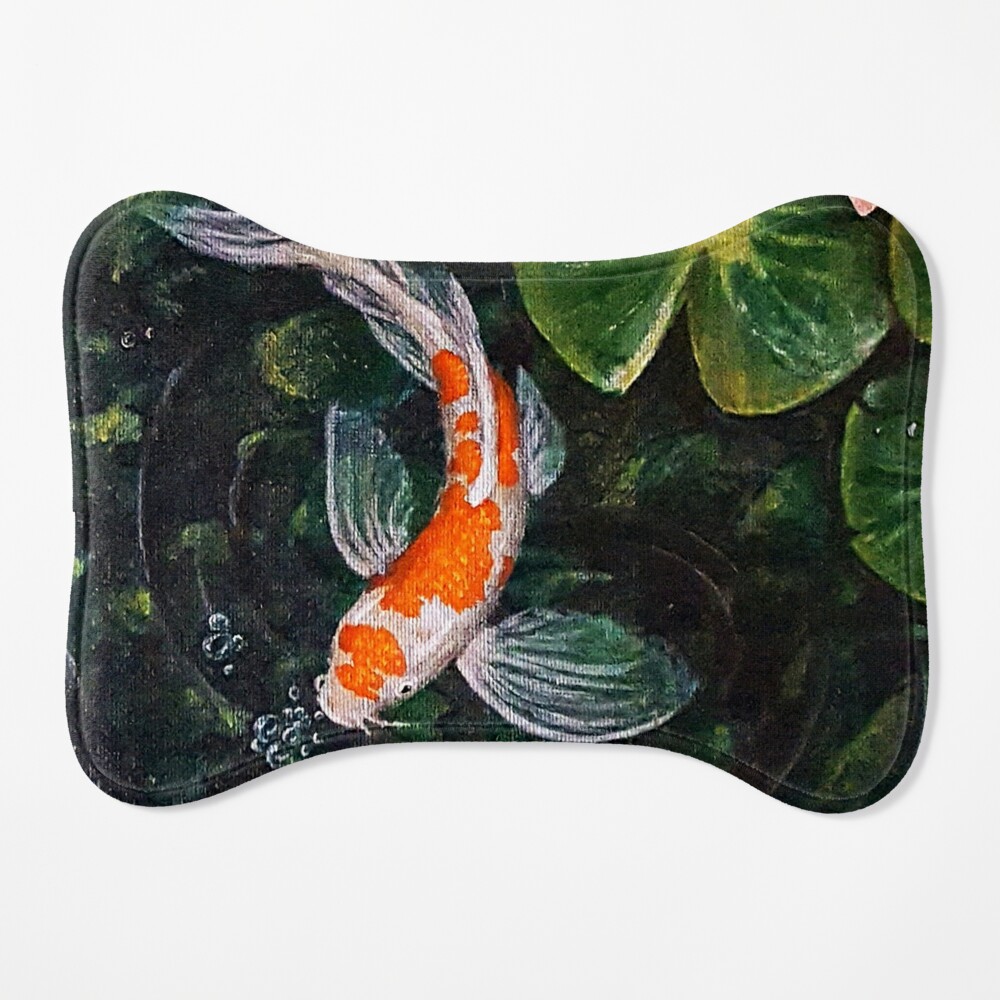 【60%OFF!】 apanese Koi Fish Painting Style Cherry Flowers Bath Rugs Absorben