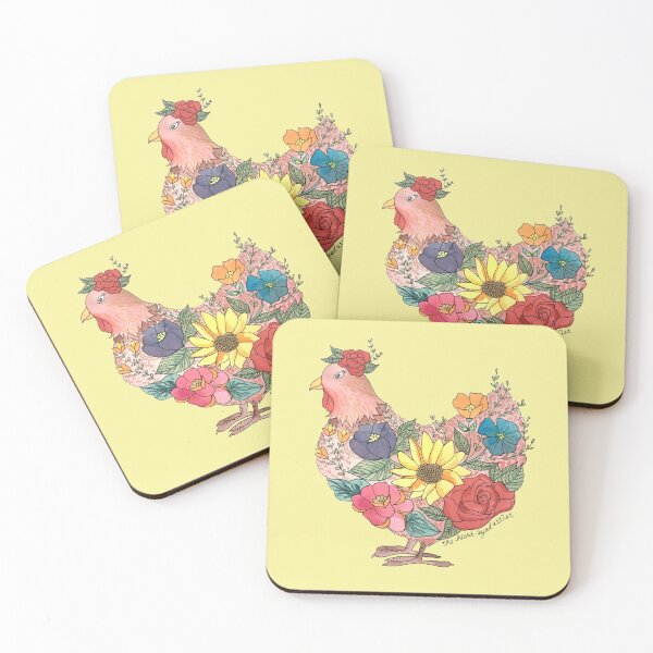 Item preview, Floral Chicken designed and sold by hearteyedartist.