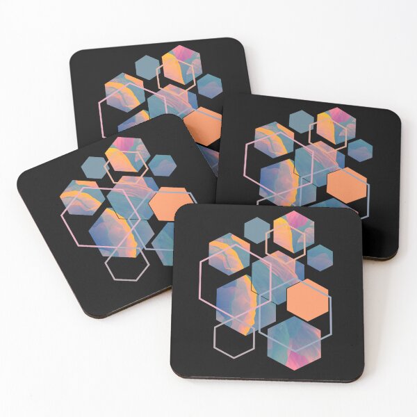 Item preview, Teal Orange Hexagonal Modern designed and sold by Shapes-Mania.