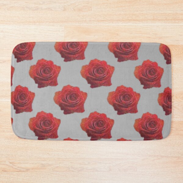 Item preview, VINTAGE RED GARDEN ROSE PATTERN GREY ART  designed and sold by sharlesart.