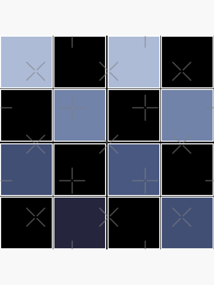 "dark aesthetic checker board pattern blue dazecore theme" Sticker by