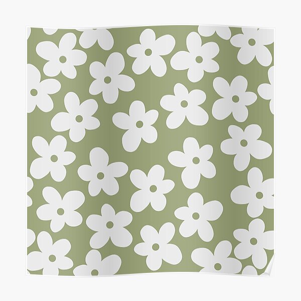 Mod Floral - Green Poster
