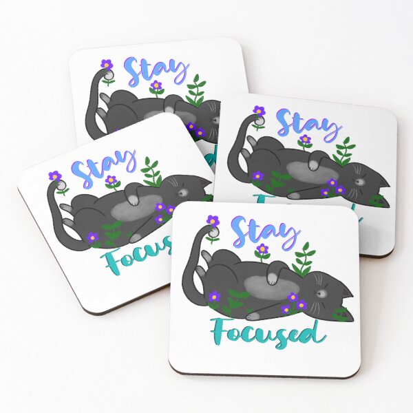Item preview, Stay focused cat designed and sold by Little Crows Trinkets.