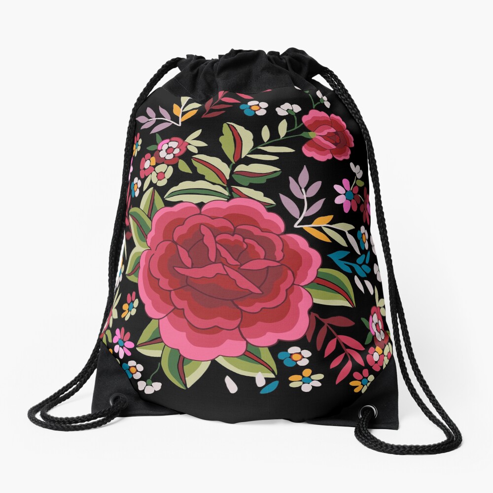 Mantón de Manila Drawstring Bag