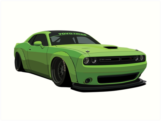 Dodge Challenger Hellcat Cartoon