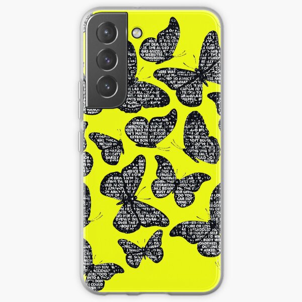 Black Butterflies Letters Samsung Galaxy Soft Case