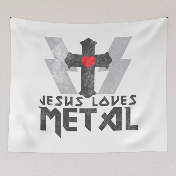 Item preview, JESUS loves metal funky cross designed and sold by jazzydevil.