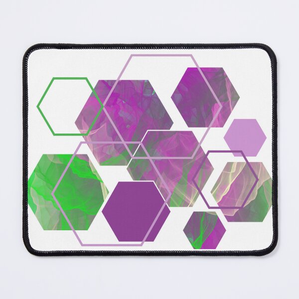 Item preview, Neon Green Purple Hexagonal Modern designed and sold by Shapes-Mania.