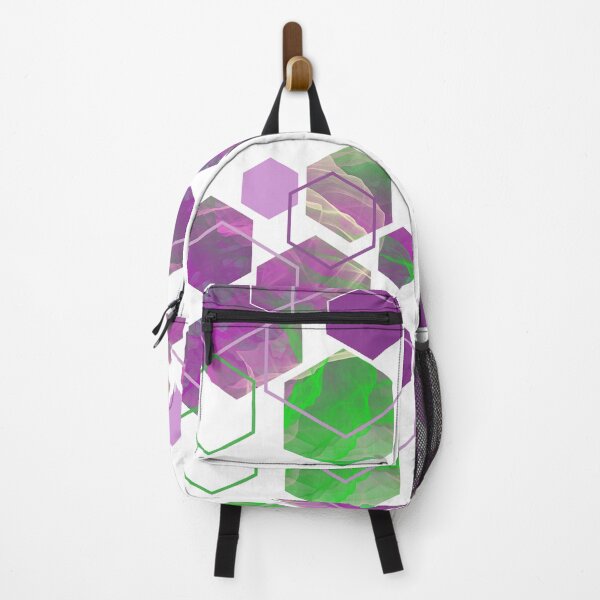 Item preview, Neon Green Purple Hexagonal Modern designed and sold by Shapes-Mania.
